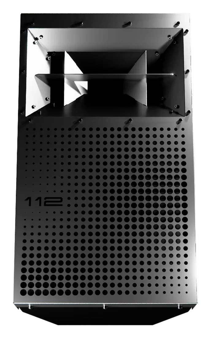 MUSAI 112 — machined-aluminium loudspeaker, front view